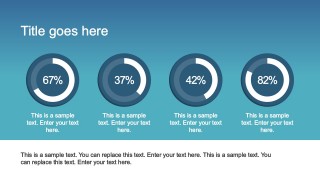 PPT Template Donut Charts on Gradient Background