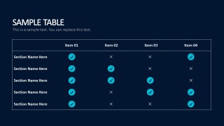 Editable Text Time Table For PowerPoint Business Reports