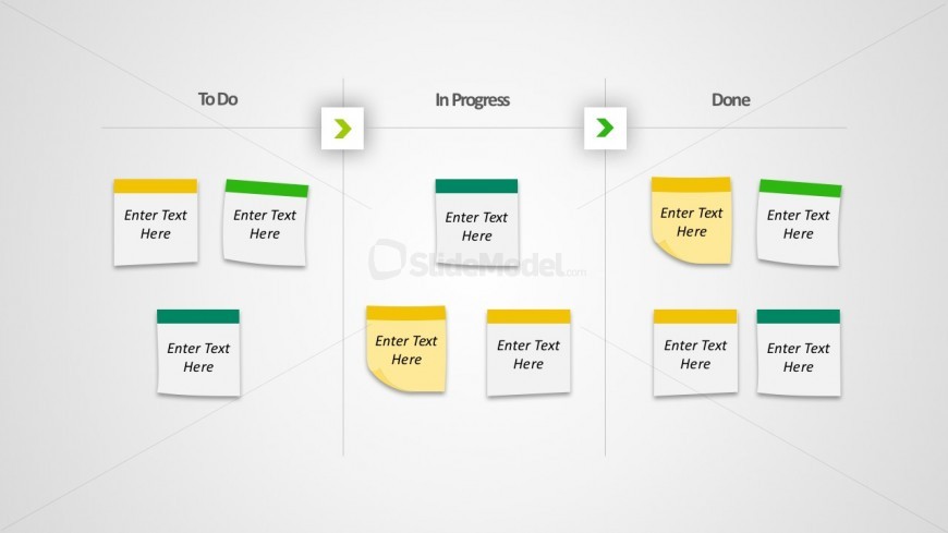 Cool Kanban Board With Editable PowerPoint Notes 