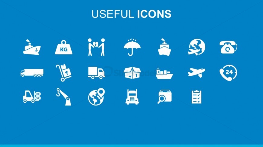 Editable Cargo And Supply Chain Flat PowerPoint Icons