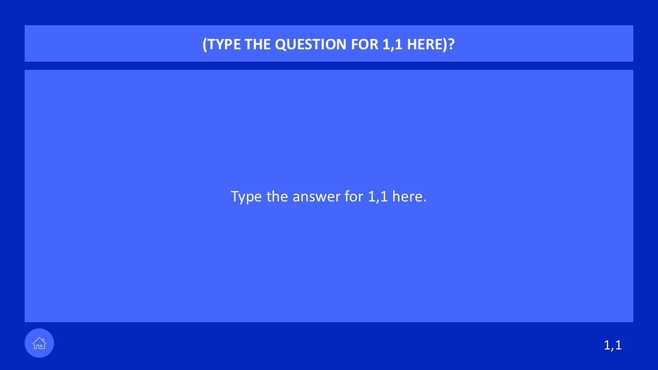 Easy Use Jeopardy Game Template Slides