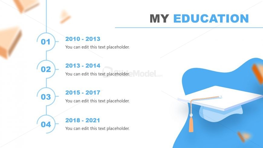 Slide of Education Timeline Resume PowerPoint Template 