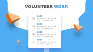 Slide of Volunteer Work in Resume PowerPoint Template 