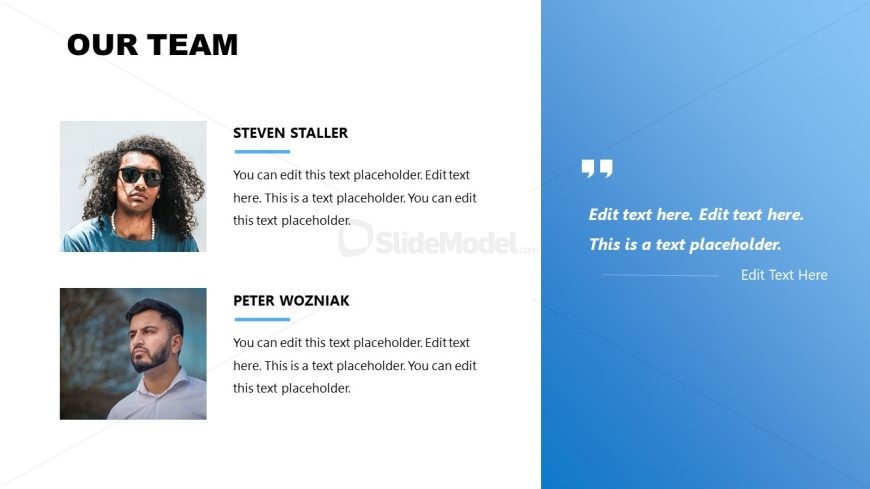 Our Team Slide with Image Placeholders