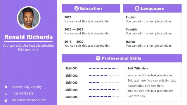 Professional Profile Self Introduction Template