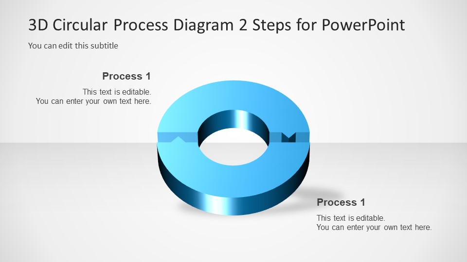 3D Circular Process Diagram 2 Steps for PowerPoint - SlideModel