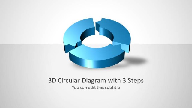 3D Circular Process Diagram 3 Steps for PowerPoint