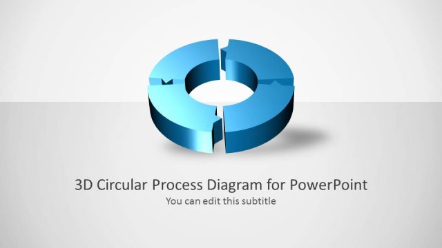 3D Circular Process Diagram 4 Steps for PowerPoint