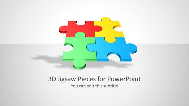 3D Jigsaw Piece Shapes for PowerPoint
