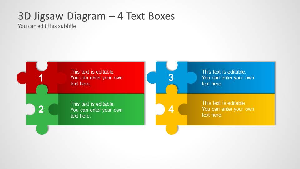 4 Puzzle Pieces Layout Template for PowerPoint
