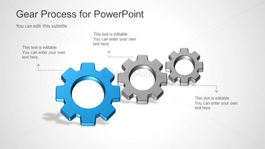Three Gear Shapes for PowerPoint Process Diagram