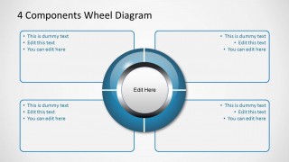 Wheel Diagram with 4 Components for PowerPoint