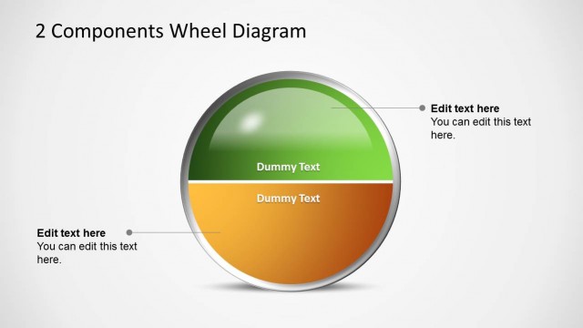 2 Halfs Circles Wheel Diagram for PowerPoint