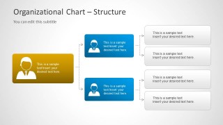 3 Level Org Chart Diagram for PowerPoint
