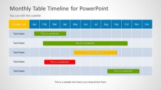 Monthly Timeline Slide Design for PowerPoint