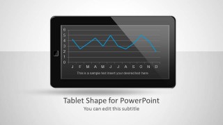 Tablet Shape for PowerPoint with Line Chart 