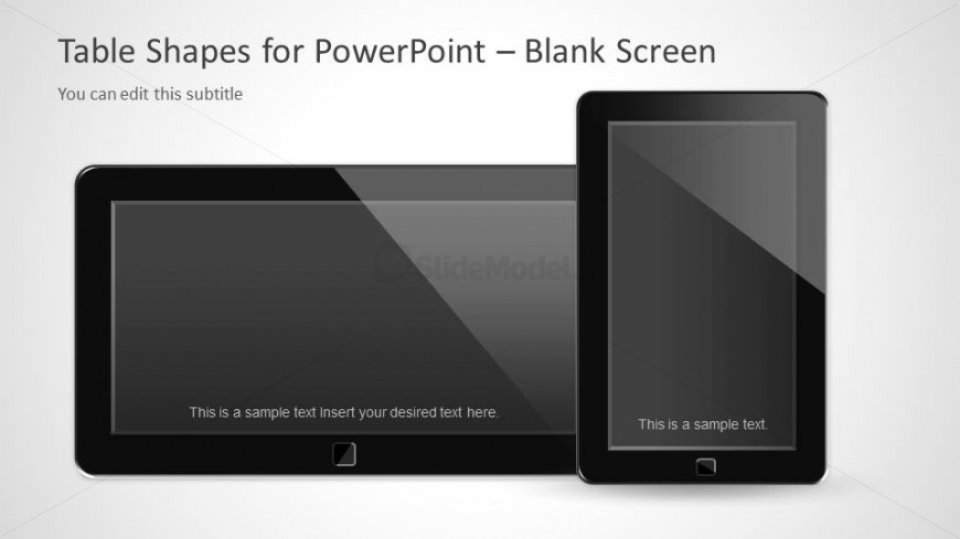 Landscape and Portrait Tablet Vectors for PowerPoint