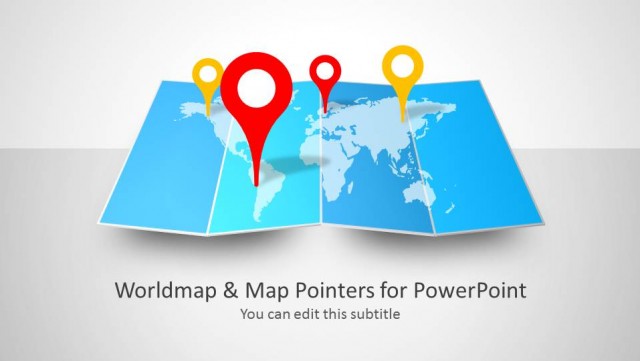 GPS Icon for PowerPoint with World Map Slide Design - SlideModel