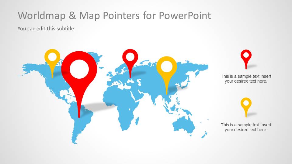 Worldmap & Map Pointers for PowerPoint - SlideModel