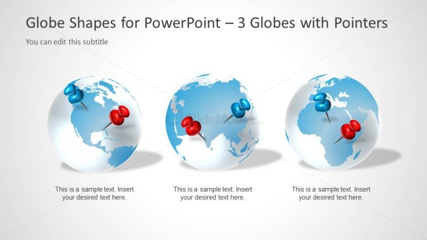 3 Globe Earth Clipart Design for PowerPoint