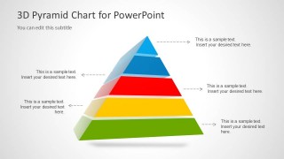 3D Segmented Pyramid Chart with 5 Steps