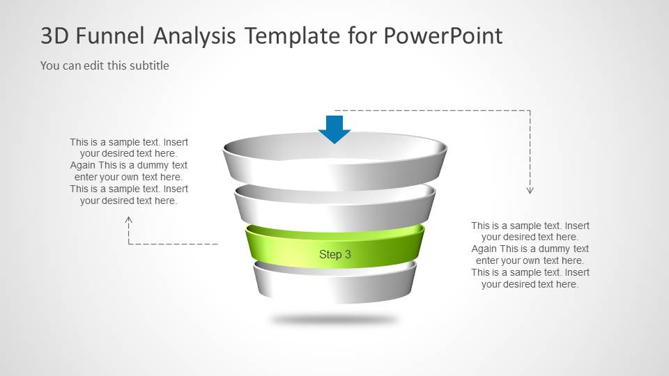 3D Funnel Analysis Template for PowerPoint SlideModel