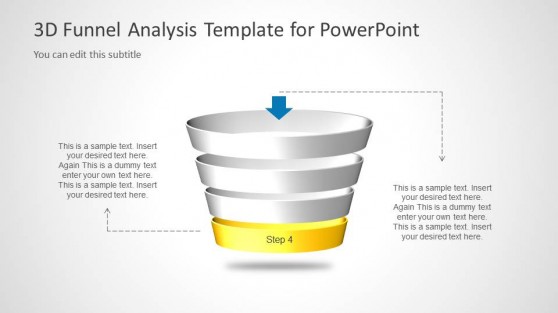 Multi Step 3D Funnel Analysis Diagram - Step 4 - SlideModel