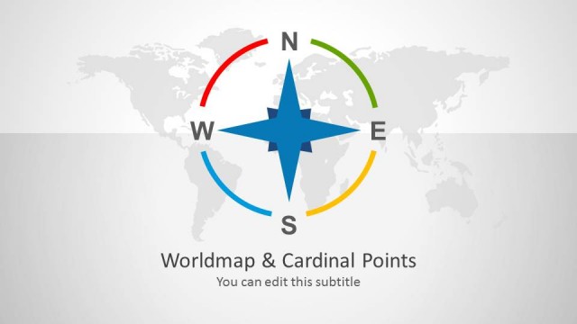 Worldmap & Cardinal Points Shape for PowerPoint