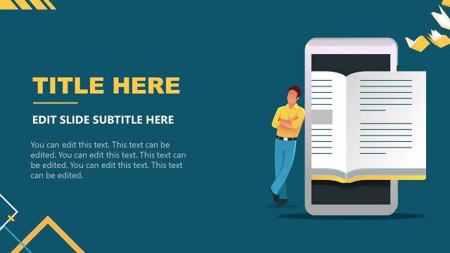 Reading Book on Smart Device E-Learning PPT