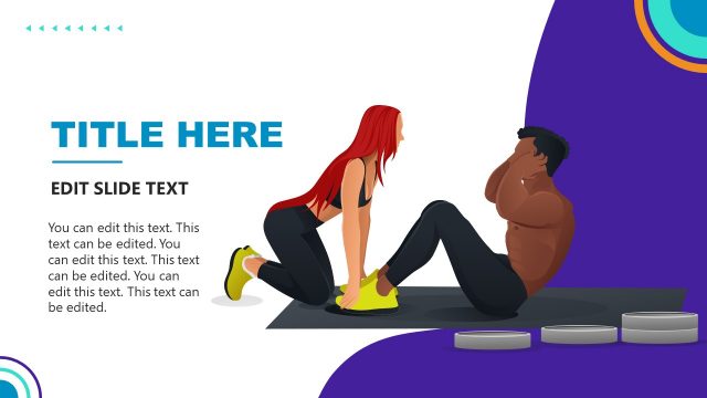 Sit Ups Illustration in Gym Business PowerPoint