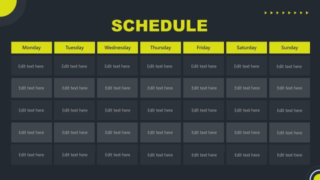 Schedule PowerPoint Dark Gym Training Presentation