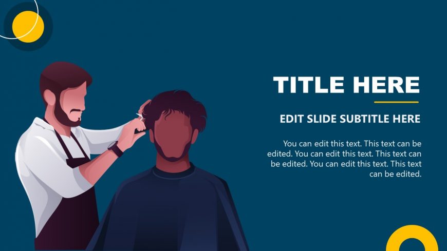 PPT Barber Haircut Services Illustration Template