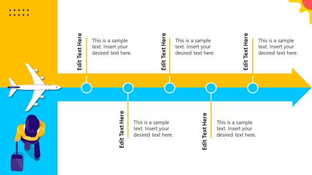 Airplane Timeline Travel Industry PPT