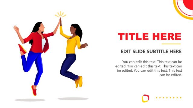 2 Women High-Fiving Scene PowerPoint