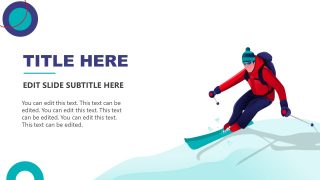 Scene Illustration Template of Man Skiing 