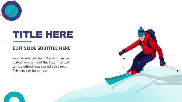 Man Skiing PowerPoint Template Illustration