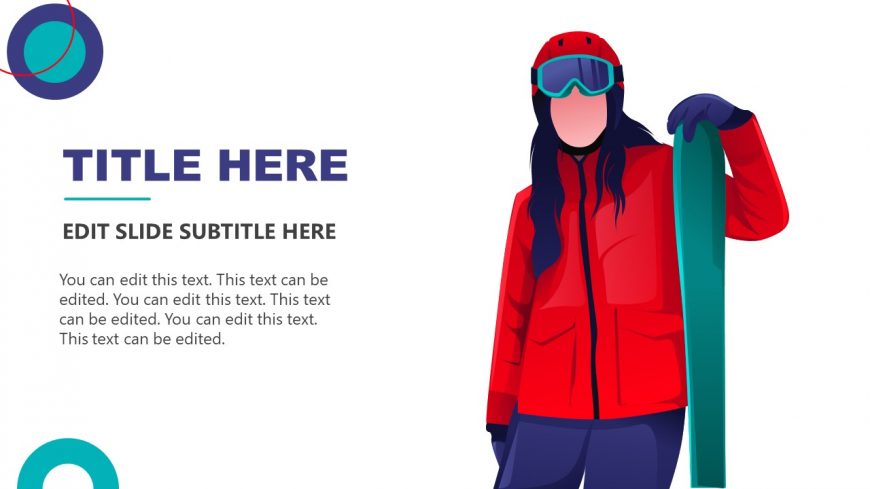 Alpine Skiing Female Skier Illustration 