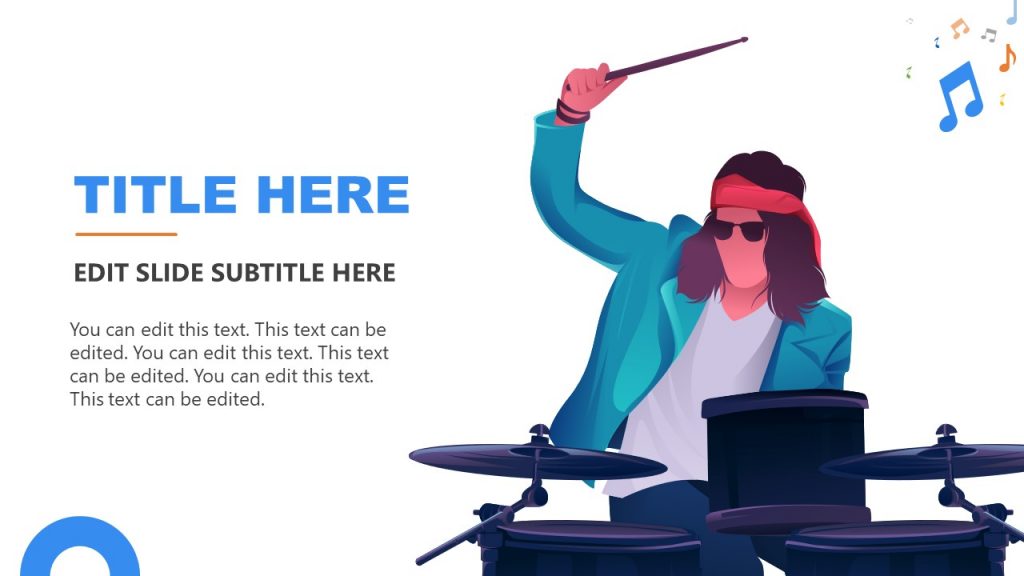 Music Band Drummer PowerPoint Slide - SlideModel
