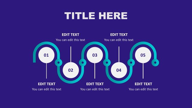 5 Steps Curved Diagram Template Artificial Intelligence