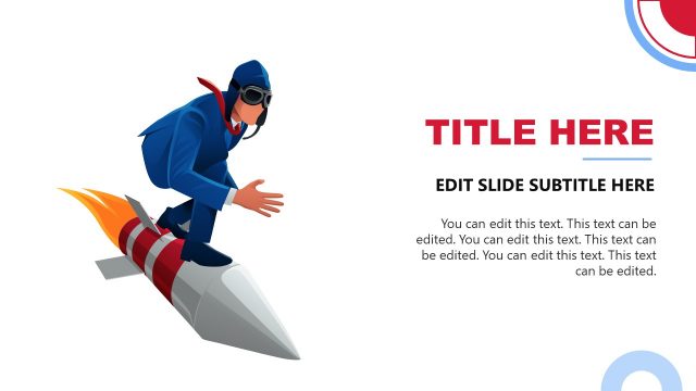 Man Flying Skyrocket Metaphor Illustration Template