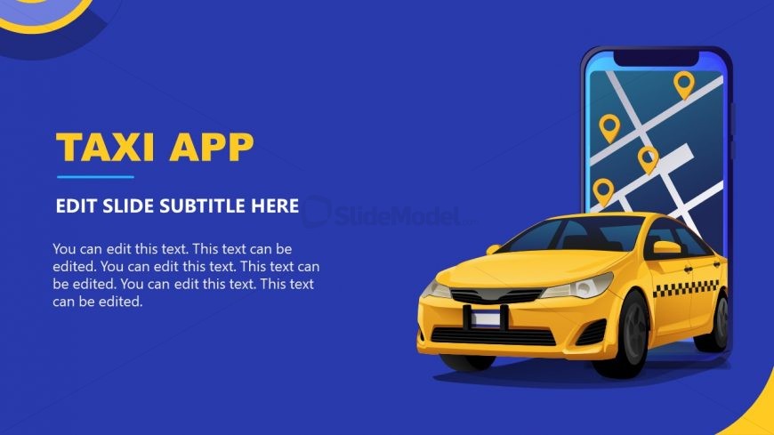 Taxi App Design Slide Template