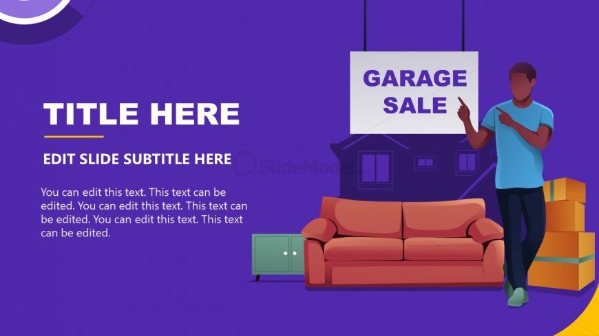 Business Plan Slide Template for Garage Sale Presentation