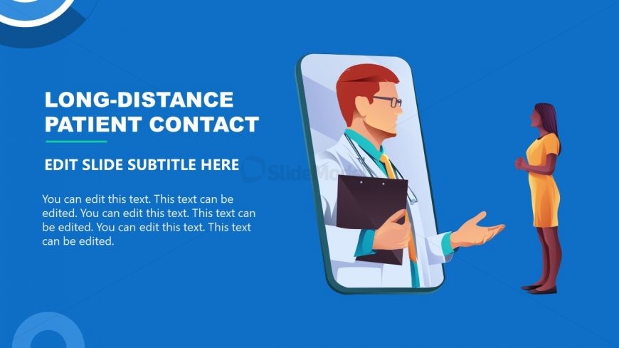 Infographic Slide Template for Long Distance Patient Contact