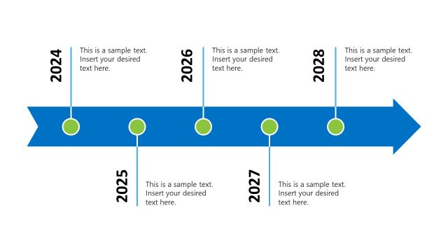 Horizontal Arrow Diagram Timeline Slide