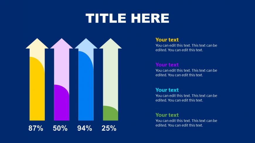 Arrows Infographic Slide with Percentage Text Boxes