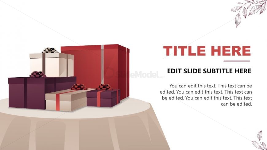 Slide Template for Gifts Arrangement Design Idea