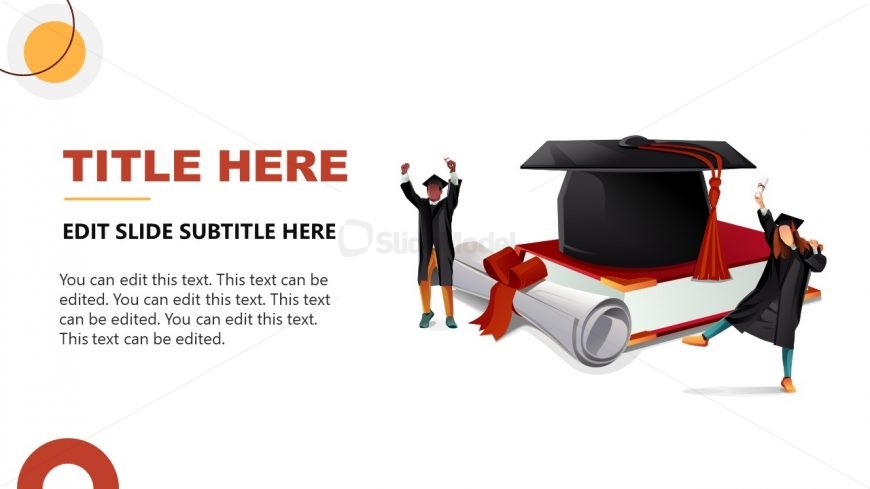 Infographic Template Slide Showing Graduates in Convocation Attire