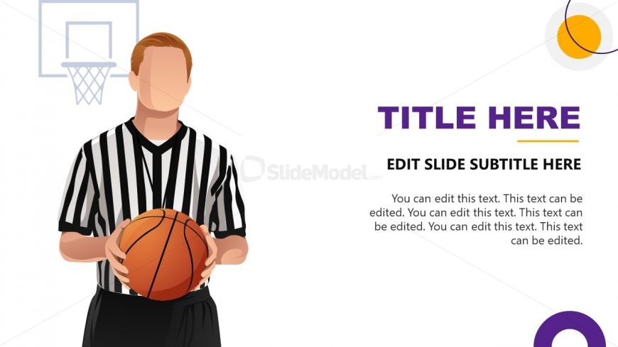 PowerPoint Template Slide for Basketball Referee