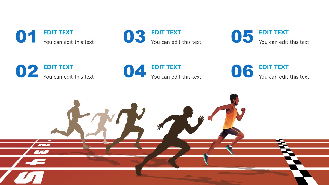 Editable Slide with Marathon Race Illustration SlideModel