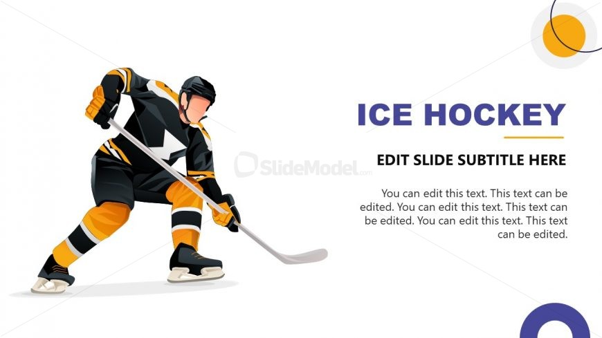 Ice Hockey Sport PPT Template Slide